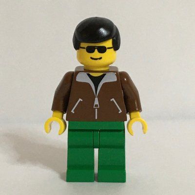 Minifiguur Man - Brown Jacket, Green Legs uit set 3308