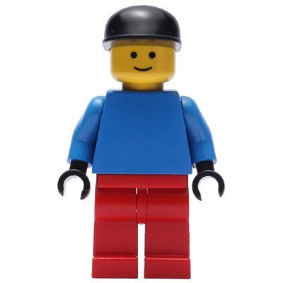 Minifigur Soccer Player Goalie Blue Torso, Red Legs, Black Cap aus Set 3416