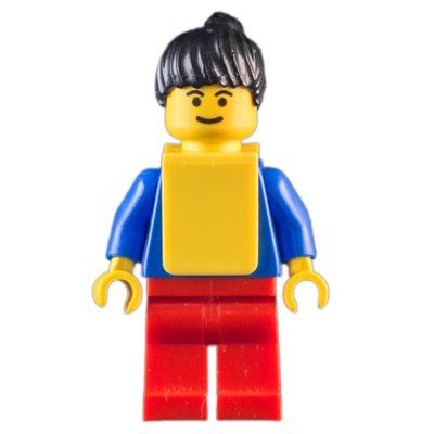 Minifigur Soccer Player Blue Torso, Red Legs, Yellow Vest, Female 1 aus Set 3416