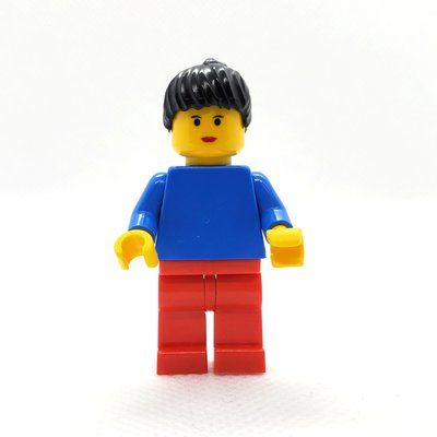 Minifigur Soccer Player Blue Torso, Red Legs, Female 2 aus Set 3416