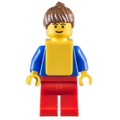 Minifigur Soccer Player Blue Torso, Red Legs, Yellow Vest, Female 3 aus Set 3416