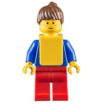 Minifigur Soccer Player Blue Torso, Red Legs, Yellow Vest, Female 4 aus Set 3416