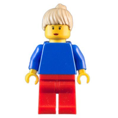 Minifigur Soccer Player Blue Torso, Red Legs, Yellow Vest, Female 5 aus Set 3416