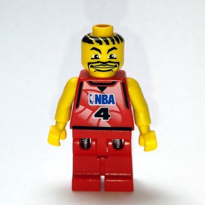 Figurine Basketball Player, Red  Torso, Red Legs #4 du set 3432