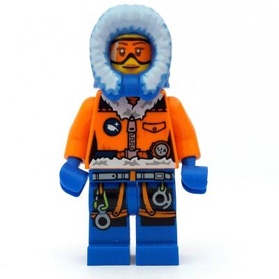 Figurine Arctic Explorer, Hood, Printed Orange Goggles, Woman du set 60036