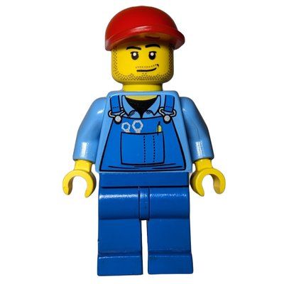 Figurine Man, Blue Overalls, Red Cap, Stubble du set 60020