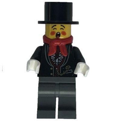 Minifigure Caroler, Man, Ruffled Shirt and Gold Chain del set 10249