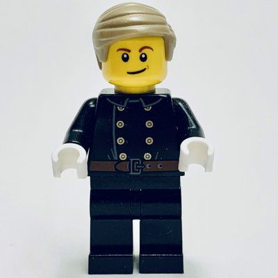 Minifiguur Fireman, Jacket with 8 Buttons and Belt, Dark Tan Hair uit set 10263