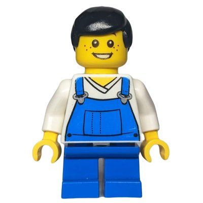 Minifigure Boy, Blue Overalls, Short Blue Legs from set 10222