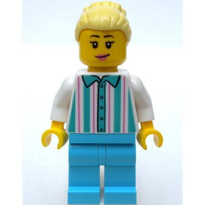 Minifigura Fairground Worker, Woman, Bright Light Yellow Hair del set 40373