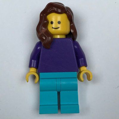 Figurine Woman, Plain Dark Purple Torso, Medium Azure Legs, Reddish Brown Hair du set 10403