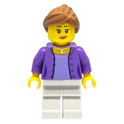 Minifigur Medium Lavender Torso, White Legs, Medium Nougat Hair aus Set 75889