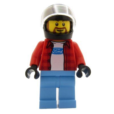 Figurine Race Driver, Red Torso, Medium Blue Legs, Black Helmet, Ford du set 75875