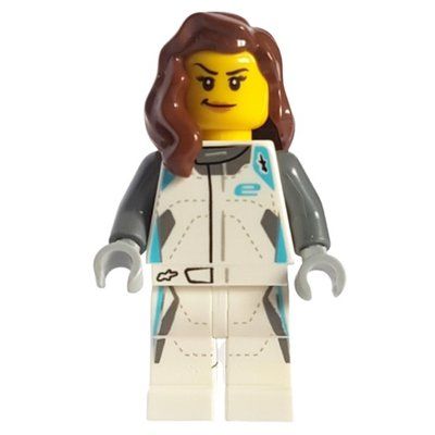 Minifigur Race Driver, White Torso, White Legs, Jaguar aus Set 76898