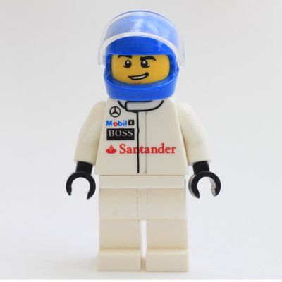 Minifigura Race Driver, White Torso, White Legs, Blue Helmet, McLaren del set 75911