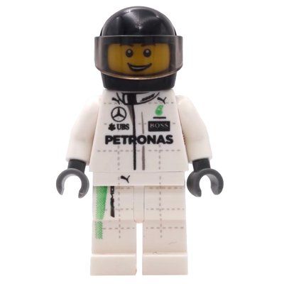 Figurine Race Driver, White Torso, White Legs, Black Helmet, Mercedes du set 75883
