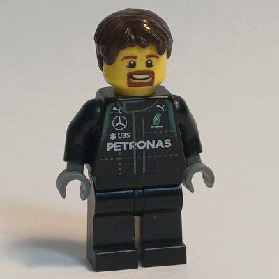Figurine Pit Crew, Black Torso, Black Legs, Dark Brown Hair du set 75883
