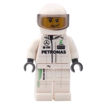 Figurine Race Driver, White Torso, White Legs, White Helmet, Mercedes du set 75883