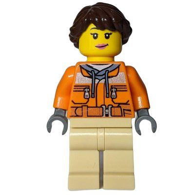 Figurine Orange Torso, Tan Legs, Dark Brown Hair du set 75883