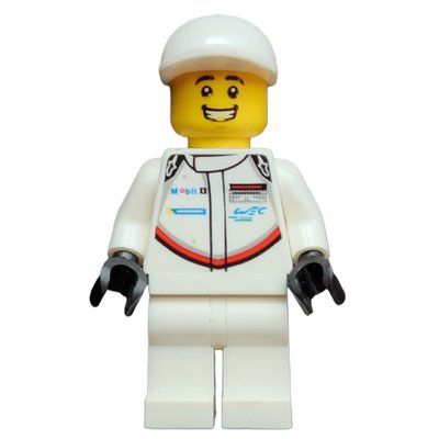 Minifigure Engineer, Porsche, White Torso, White Legs from set 75888