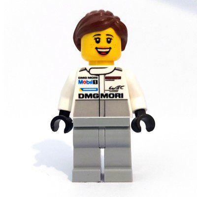Minifigurka Mechanic, White Torso, Light Bluish Grey Legs, Reddish Brown Hair z zestawu 75876