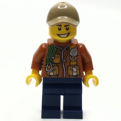 Figurine Explorer, Jacket with Pouches, Radio, and Rope, Dark Tan Cap du set 60155