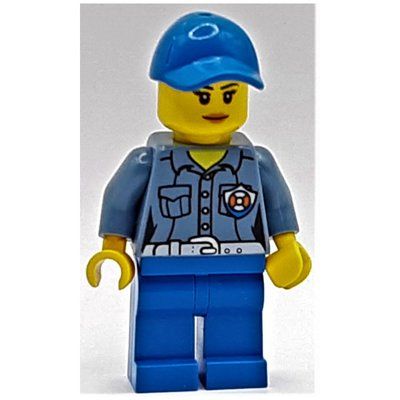 Figurine Coast Guard, Woman, Sand Blue Shirt with Badge, Blue Cap du set 60155