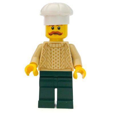 Figurine Chef, Tan Sweater, Dark Green Legs, Moustache du set 60201