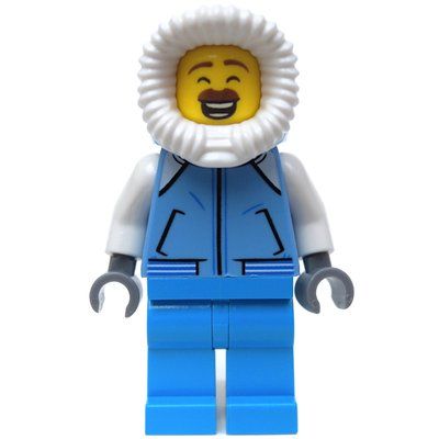 Figurine Man, Medium Blue Jacket, Dark Azure Legs, Hood, Moustache du set 60235