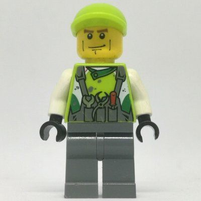 Minifigura Crew Member Lime Torso, Dark Bluish Grey Legs 2 del set 8864