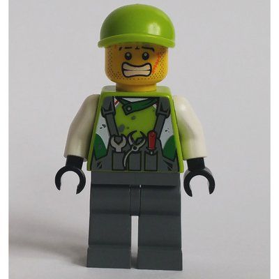 Minifigura Crew Member Lime Torso, Dark Bluish Grey Legs 3 del set 8864