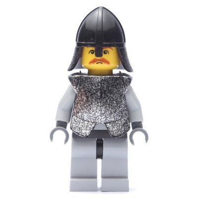 Minifigurka Knight (Knights Kingdom I) - Light Bluish Gray Legs, Armor, Brown Moustache z zestawu 10176