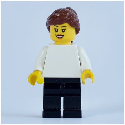 Figurine White Torso, Black Legs, Reddish Brown Hair, Female du set 30196