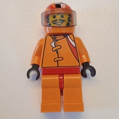 Figurine Race Driver, Orange Torso, Orange Legs, Orange Helmet du set 4587