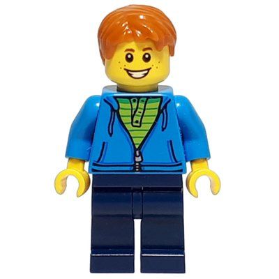 Figurine Dark Azure Torso, Dark Blue Legs, Dark Orange Hair du set 40256