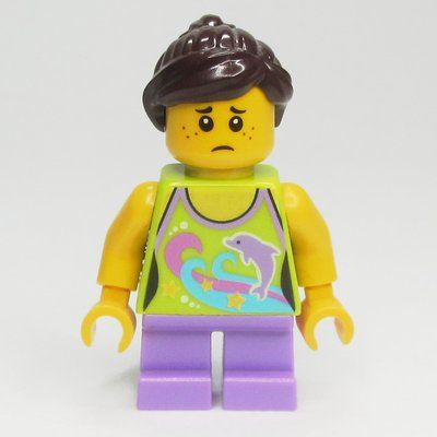 Figurine Kid - Lime Torso, Medium Lavender Legs, Dark Brown Hair du set 40228