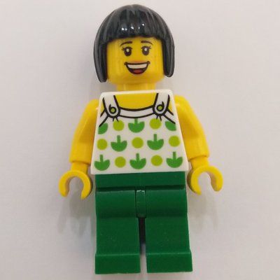 Figurine White Torso, Green Legs, Black Hair du set 40198
