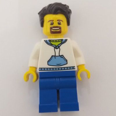 Figurine White Torso, Blue Legs, Dark Brown Hair du set 40198
