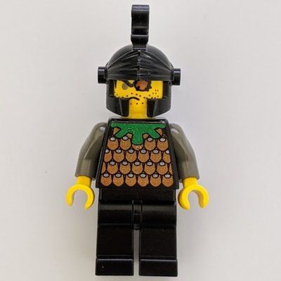 Minifiguur Knight (Knights Kingdom I) - Gilbert the Bad, Black Helmet uit set 6098