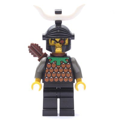 Minifigurka Archer (Knights Kingdom I) - Gilbert the Bad, Black Helmet, Horn z zestawu 4819