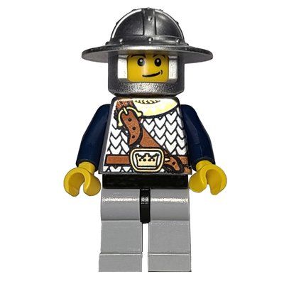 Figurine Knight, Armor with Shoulder Strap, Light Bluish Gray Legs, Wide Brimmed Helmet du set 7979
