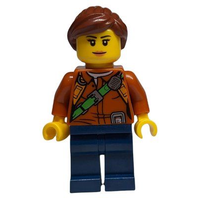 Figurine Explorer, Woman, Shirt with Straps and Radio, Reddish Brown Hair du set 60157
