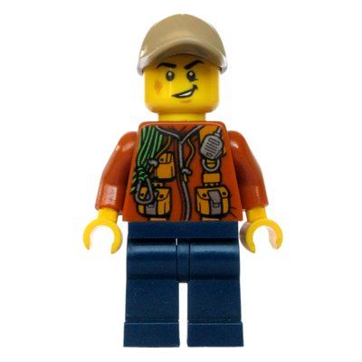 Figurine Explorer, Jacket with Pouches, Radio, and Rope, Dark Tan Cap, Scar du set 60157