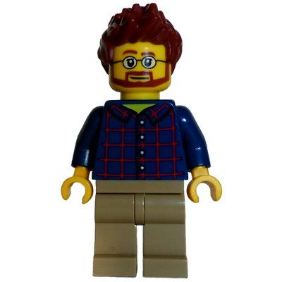 Figurine Dark Blue Torso, Dark Tan Legs, Reddish Brown Hair du set 40188