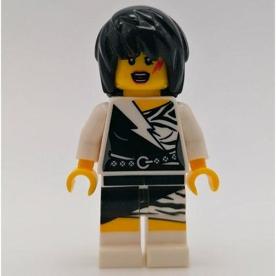 Minifigura Rock Band - White Torso, White Legs, Black Hair del set 850486