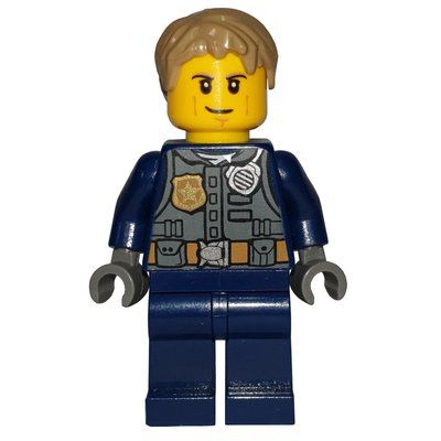 Figurine Chase McCain, Dark Bluish Gray Vest with Radio, Badge and Pouches over Dark Blue Shirt du set 60138