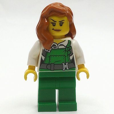 Figurine Criminal, Woman, Green Overalls over Prison Shirt, Dark Orange Hair du set 60136