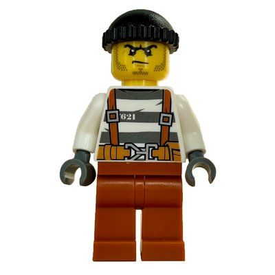 Figurine Criminal Barry Barrel, Prison Shirt with Suspenders and Belt, Black Hat du set 60135