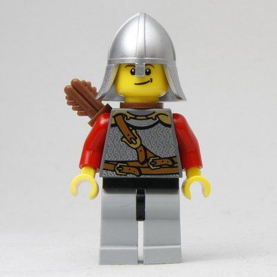 Minifigur Knight - Dark Bluish Gray Torso, Light Bluish Grey Legs, Quiver aus Set 7952