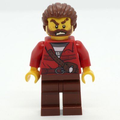 Figurine Criminal, Red Jacket over Prison Shirt, Reddish Brown Hair, Beard du set 60176
